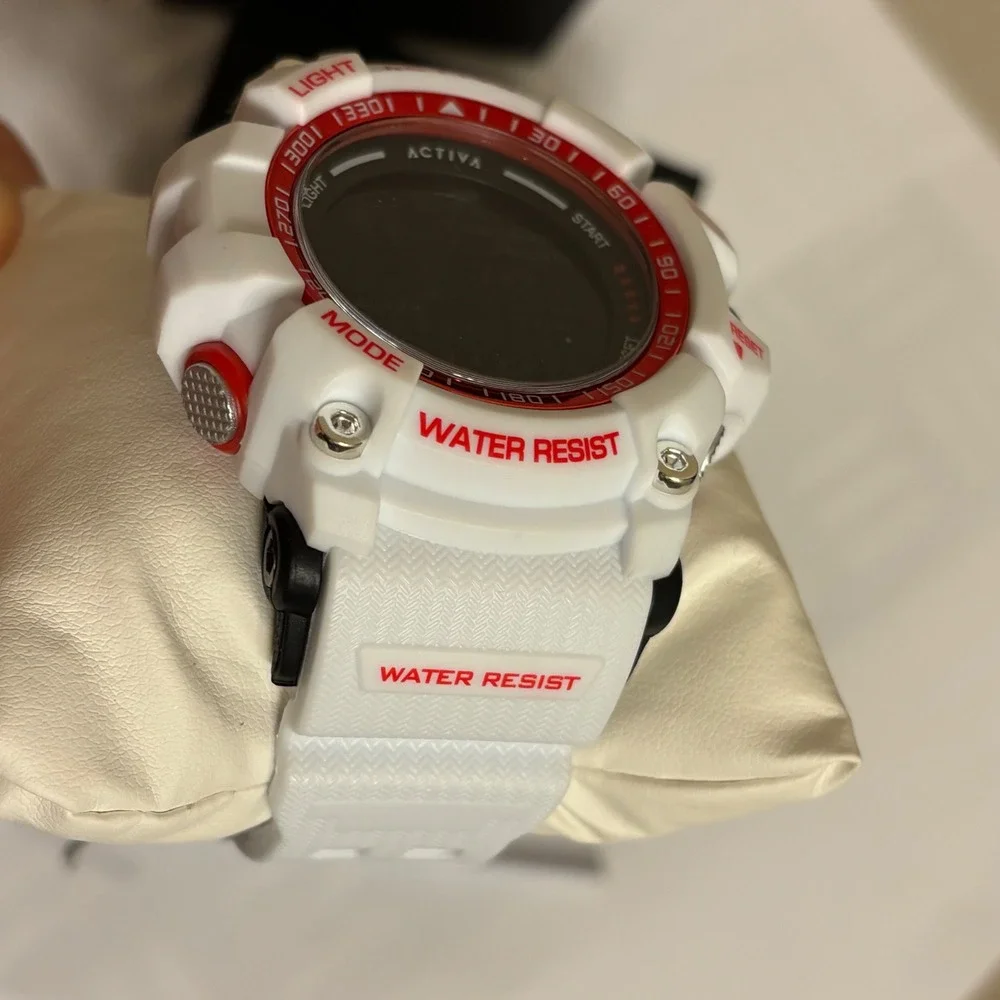 Activa Invicta Digital Mens Watch 56mm White Red Sports ACW8020-012 New
